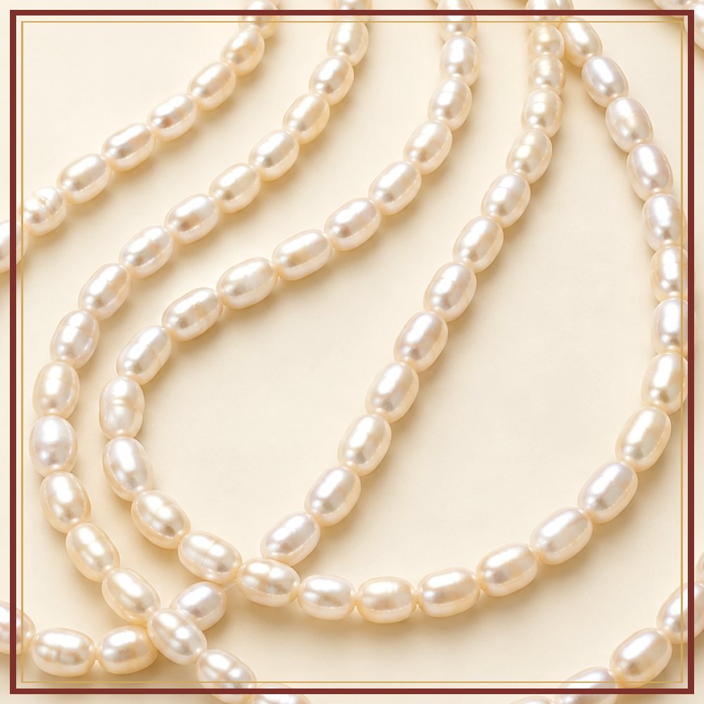 White Rice Pearl String – 8–9 mm