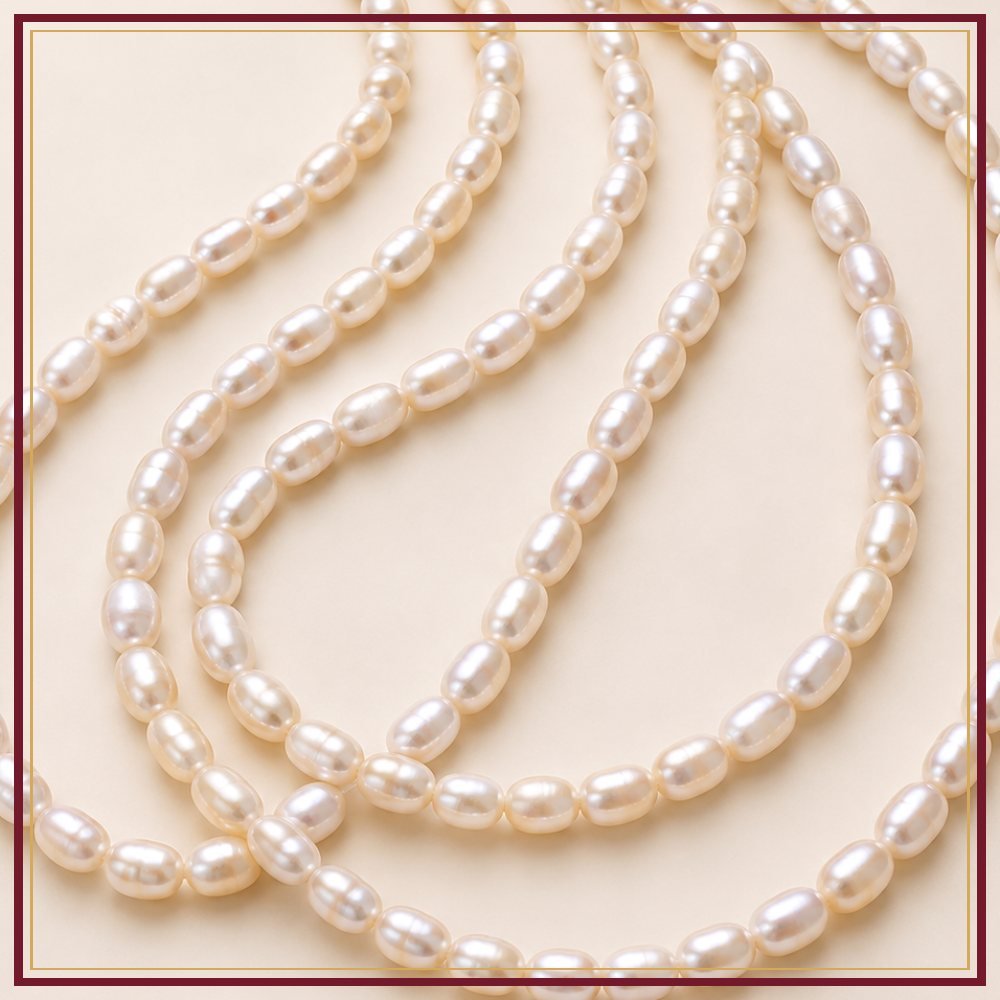 White Rice Pearl String – 9–10 mm