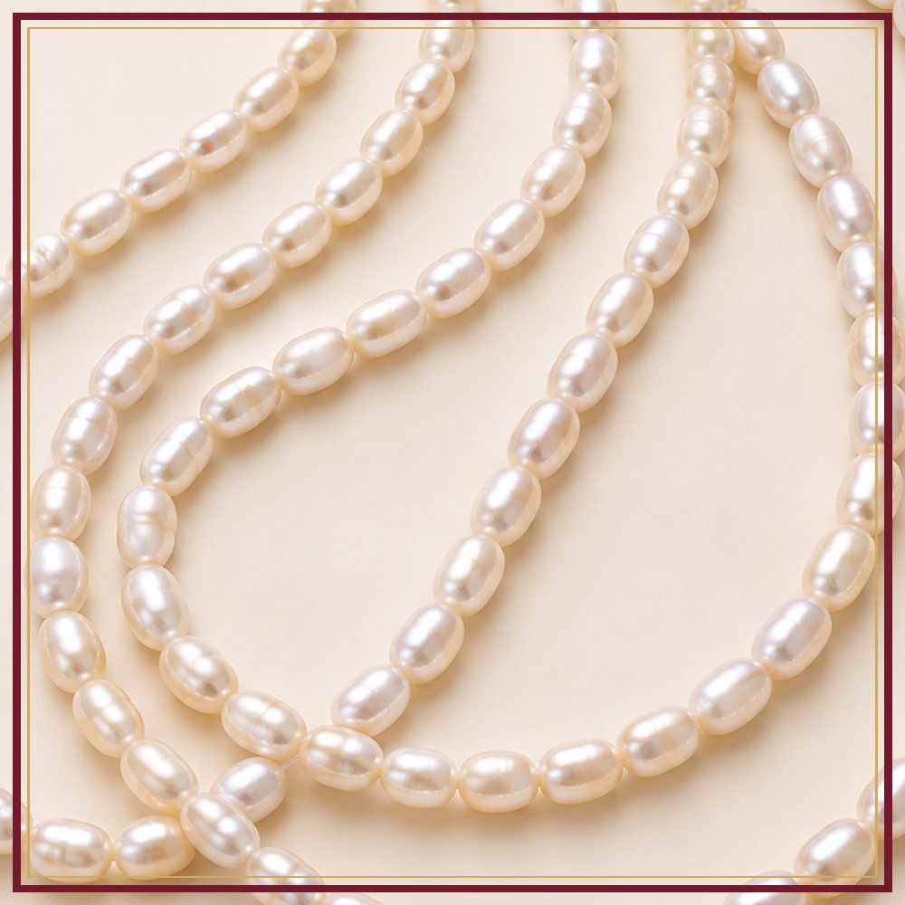 White Rice Pearl String – 9–10 mm