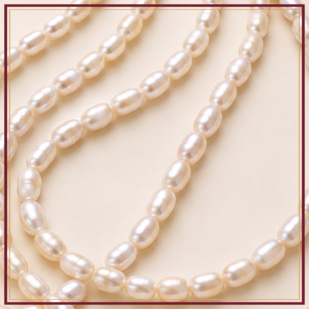 White Rice Pearl String – 9–10 mm