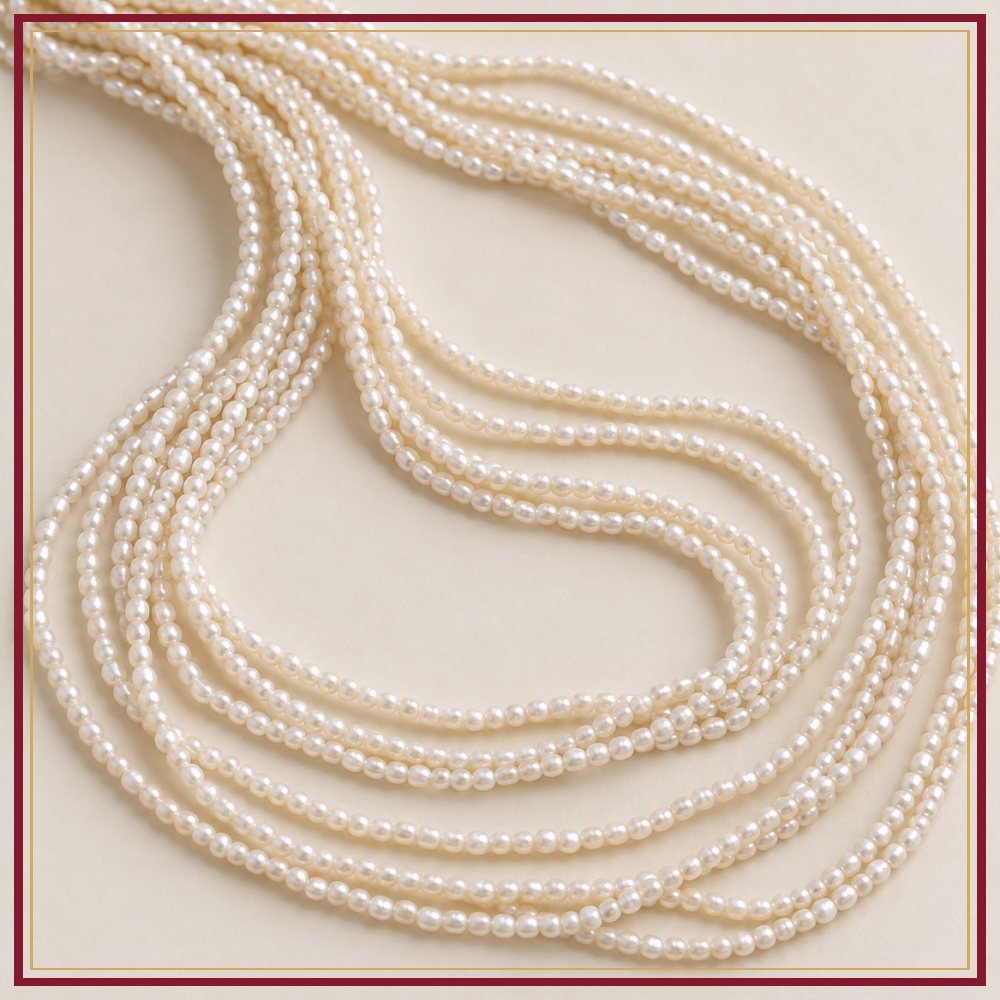 White Seed Pearl String – 2.5–3 mm