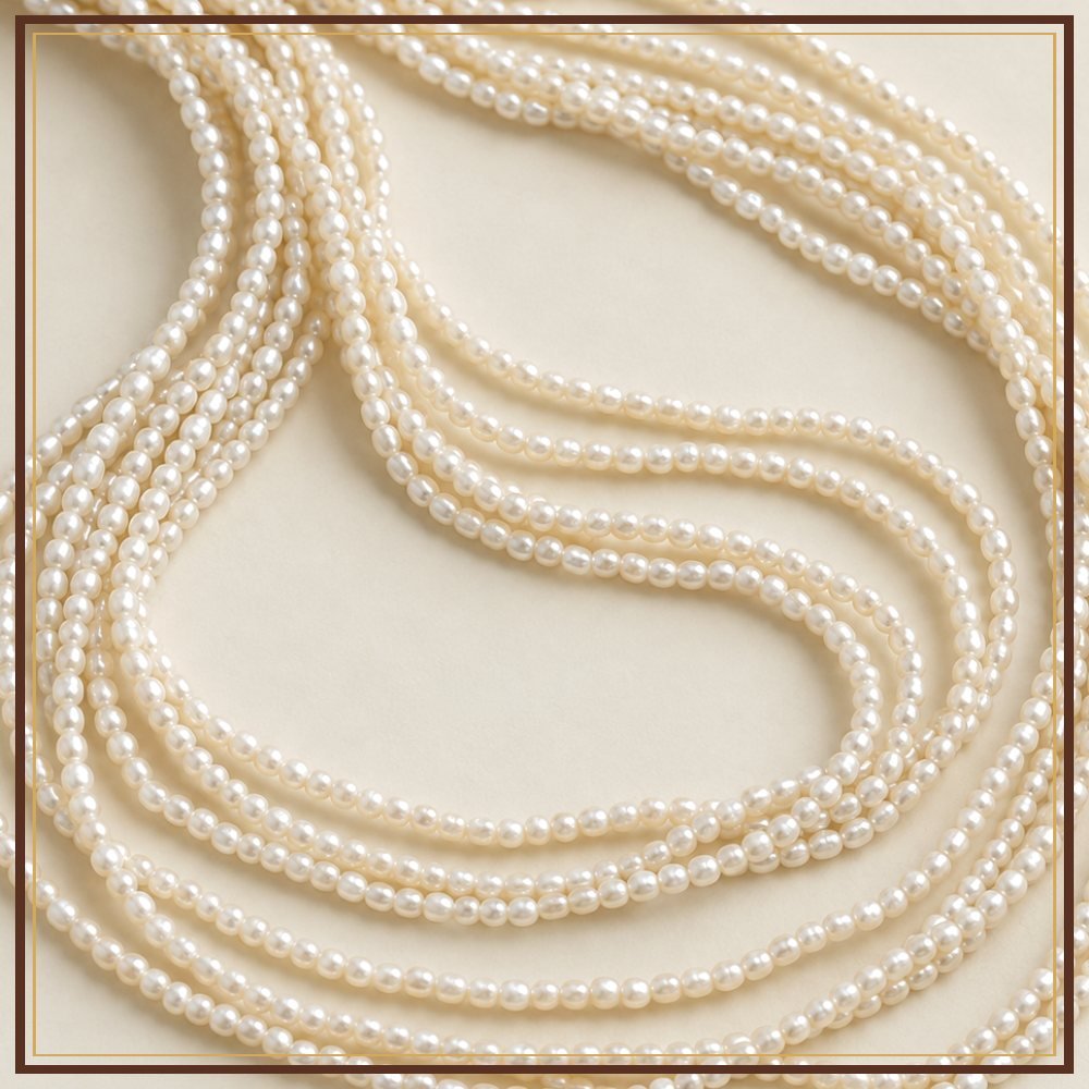 White Seed Pearl String – 3–3.5 mm