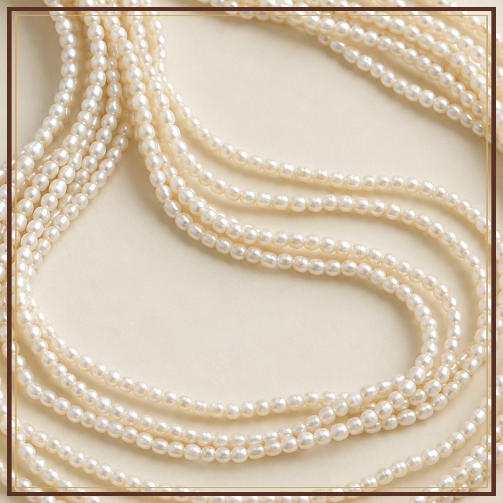 White Seed Pearl String – 3–3.5 mm