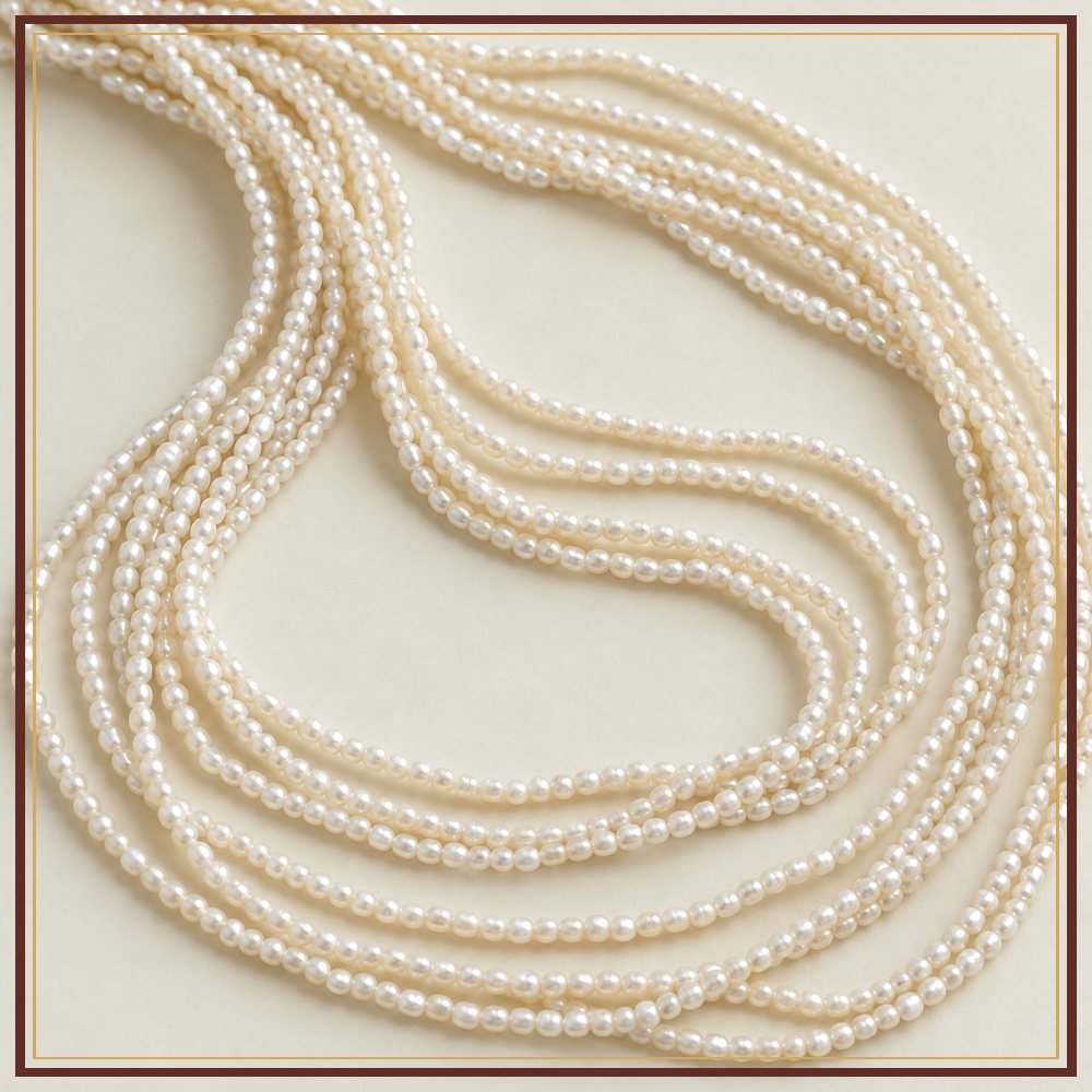White Seed Pearl String – 3.5–4 mm