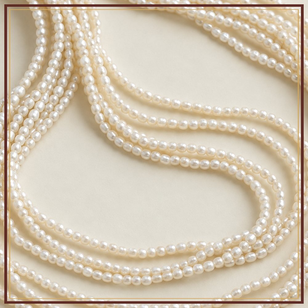 White Seed Pearl String – 3.5–4 mm